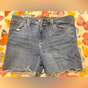 American Eagle Outfitters Women's Distressed Blue Denim Shorts